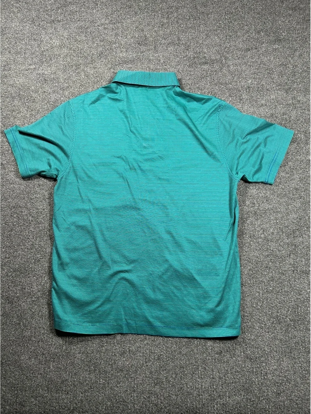 Peter Millar Striped Polo Shirt in Teal and Blue Size S